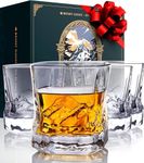 EdelweissPeak Unique Everest Bourbon Glasses Set in Gift Box - Mountains Theme - Heavy Freezable 8 OZ Old Fashioned Whiskey Glasses