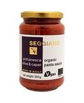 Seggiano Organic Puttanesca Pasta Sauce 350g - Vegan, Vegetarian, Gluten Free, GMO Free - Sugo Made in Sicily with Award Winning Extra Virgin Olive Oil