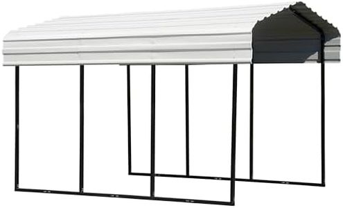 Arrow Shed 10' x 15' x 9' Galvanized Steel Multi-Purpose Shade and Shelter Carport, Eggshell Finish