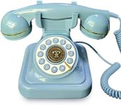 FiayaCom Vintage Landline Phone, Classic Exterior Design, Retro Desk Corded Dial Telephone, with Redial Function, Clear Sound for Home School Office（Blue-Green）