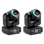 Areyourshop 2PCS 100W Moving Head Disco Lights with 8 Colors & 8 Patterns, RGBW DMX512 Diptych Color, High Brightness Party Lights for Clubs, Festivals