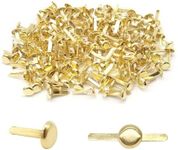 Quacc 200pcs Gold Split Pins Round Scrapbooking Brads Split Pins Paper Fasteners Brads for Craft Art Crafting School Project Decorative Scrapbooking DIY Supplies (0.24 x 0.5Inch)