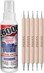 E6000 Fabri-Fuse Fabric Adhesive Glue (4-Ounce), for Rhinestones, Gems, 5-Pack Pixiss Wooden Handle Stylus Applicator Pens