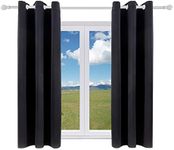 Pickluc Blackout Curtain Panels with Grommet, Light Blocking Drapes, Room Darkening Thermal Insulated, Noise Reduction, Privacy Protection, 38 Inches Wide x 54 Inches Long, Black, Set of 2