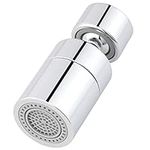 Waternymph Kitchen Sink Faucet Aerator Solid Brass 80-Degree Big Angle Swivel Faucet Aerator Dual-Function 2 Sprayer Kitchen Faucet Attachment Swivel Sprayer- 360-Degree Swivel- Polished Chrome(FM22)