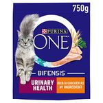 Purina ONE Adult Dry Cat Food Urinary Health, Rich in Chicken 750g , Pack of 4