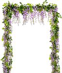 KHOYIME Wisteria Artificial Flowers Garland, 4Pcs 7.2Ft/Piece Artificial Wisteria Vine Silk Hanging Flower for Home Garden Outdoor Ceremony Wedding Arch Floral Decor (purple)