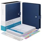 LUX PRO A5 - Daily Planner & appointment diary - Gratitude journal, wellness journal & UNDATED weekly planners and organisers - Desk journals for women & men - LUX Productivity (Blue - Midnight)