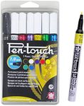 Sakura Pen-Touch Paint Markers - Permanent Marker Pen - Assorted Colors - Fine Tip Size - 7 Pack