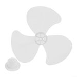 16 inch Plastic Fan Blade Replacement 3 Leaves, 16 Inch Fan Blade Easy To Disassemble, Household Electric Fan Blades Accessories For Table Fans(White)