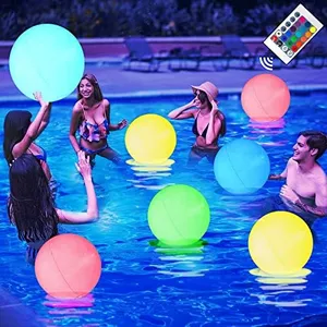 AEROQUEST Light up Beach Ball,Inflatable Pool Toys with LED Lights,16 Colors Lights and 4 Modes,Outdoor Pool Beach Party Games for Kids Adults(2 Pcs)