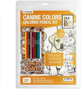 Canine Colors Colored Pencils & Coloring Pages for Dog Lovers | Gift Set of 12 PupThemed Colored Pencils with Funny Foil-Stamped Names Plus 10 Fun Coloring Pages