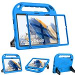 Surom Kids Case with Built-in Screen Protector for Samsung Galaxy Tab A8 10.5" 2022 (Model SM-X200/X205/X207), Shockproof Handle Stand Protective Case for Samsung Tab A8 10.5 Inch 2022, Blue