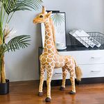 Giant size Simulation Giraffe Toys Cute Stuffed Animal Soft Real Life Tiger Doll Birthday Gift for Kids Bedroom Decor 120cm giraffe