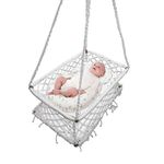 Patiofy Cotton Newborn Baby Cradle Hanging Crib Hammock Swing Sleep Bed Cradle for Outdoor Indoor Use | Baby Palna/Baby Thottil/Newborn Baby Hanging Bed/Newborn Baby Swing 0 to 2 Years (White)