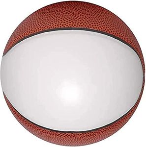 Ballstars Autograph Blank Basketball, Size 7 Regulation Size Basketball Trophy for Signing with One Large White and 6 Brown Panels, Signable Basketball