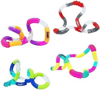 Tangle® Jr. Textured 4-Pack Genuine Tangle Toys Fidget Pack - Textured Fidget Toy Fidgets Pack for Kids and Adults - Fidget Toy for School - Gift for Teens and Adults