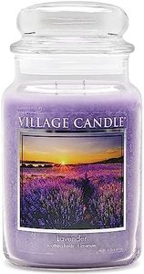 Village Candle Lavender, Large Glass Apothecary Jar, Scented Candle, 21.25 oz, Purple