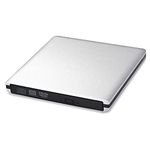 External CD DVD Disk Drive for Laptop/Desktop PC, Aluminum Alloy USB 3.0 Portable CD/DVD Player Rewriter Burner Writer Optical Drive Compatible with Windows MacBook Mac Linux Mac OS