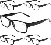 Gaoye 5-Pack Reading Glasses Blue Light Blocking,Spring Hinge Readers for Women Men Anti Glare Filter Lightweight Eyeglasses (5-Pack Light Black, 1.5)