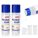 Celawork Puzzle Glue for 3000-6000 Pieces Puzzles, Non-Toxic PVA Transparent Puzzle Glue, Quick Drying, with Dot glue, Practical Accessory for Hanging Puzzles (120 ML×2)