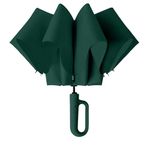 Zemic UV Umbrella with Novelty Carabiner Handle, Travel Umbrellas for Rain and Sun Windproof Compact, Automatic Open Close, 8 Ribs, Portable Umbrella for Men and Women (Green)