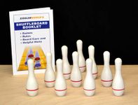 Zieglerworld Zieglerworld White Table Shuffleboard Bowling Pins - Set of 10 Pins Plus Rule Booklet