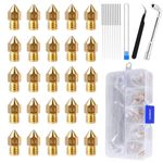 25PCS MK8 Ender 3 V2 Nozzles 0.4MM, 3D Printer Brass Hotend Nozzles with DIY Tools Storage Box for Creality Ender 3/Ender 3 Pro/Ender 3 Max/Ender 5 Pro, Ender 3 S1/Ender 3 Neo/CR 10 Series 3D Printer