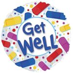 CTI 17" Get Well Colorful Bandaids Foil Mylar Balloon