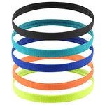 AvoDovA 5 Pcs Sports Headband Kids, Elastic Sports Hairbands for Boys, Thin Sports Headband Girls, Sport Hair Band Non Slip, Football Headband, Mini Sports Headband for Women Fitness