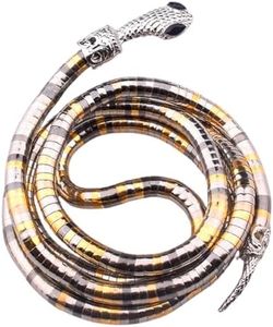 LEEQ Braccialetto a Serpente Bohemia - Braccialetto a Forma di Serpente Avvolgente Bypass Braccialetto Regolabile Bracciale Animale Bracciale Serpente Mano Gioielli per Donne Ragazze, Nero e Oro