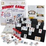 Queensell Rummy Cube Game Classic with Metal Case, Timers and Holders, Classic Rummy Game for Kids and Adults