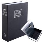 KYODOLED 10.5Inch Diversion Book Safe with Combination Lock, Extra Large Safe Secret Hidden Metal Lock Box,Money Hiding Box,Collection Box,10.5" x 7.8" x 2.6" Black Extra Large