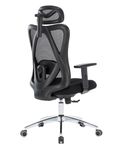 𝐇𝐢𝐠𝐡 𝐁𝐚𝐜𝐤 𝐎𝐟𝐟𝐢𝐜𝐞 𝐂𝐡𝐚𝐢𝐫 Ergonomic Mesh Desk Chair Computer Chair Adjustable Arms Swivel Executive Task Chair Adjustable Headrest with Lumbar Support(Black,Chrome Base)