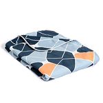 Divine Casa 120 GSM Summer Quilt Brushed Microfibre 3 Layer Breathable Single Dohar AC Blanket Lightweight Warm Rajai Throws for Bed (Blue and Grey, 140 x 210, CM)