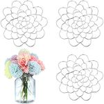 Hotop 3 Pcs Flower Arrangement Holder Floral Grid Flower Frog Tool Wire Stainless Steel Easy Arranger Flower Holders Floral Organizer for Vase Flower Stems Bouquets(Elegant Style,4.92'' Dia)