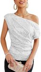 GRACE KARIN Dressy Ruched Sparkly T