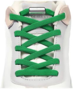 Handshop 2 Pairs Elastic Shoe Laces for Kids and Adults, No Tie Shoelaces for Trainers, Running Shoes, Sports Shoes Green 125cm