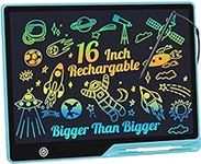 LCD Writing Tablet,16 Inch Colorful Screen Rechargeable Doodle Board Toddler Educational Toys for 3 4 5 6 Years Old Boys Girls Reusable Portable Drawing Tablet Christmas Toys Gifts for Kids (Blue)