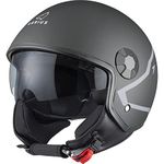 Agrius Score Shield Open Face Motorcycle Helmet M Matt Black