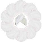 Pinowu Reusable Organic Bamboo Cotton Nursing Breast Pads (10pcs) - Washable Breastfeeding Pads Highly Absorbent & Hypoallergenic with Laundry Bag (Diameter: 12 cm)