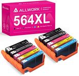 ALLWORK Compatible 564 XL Ink Cartridge Replacement for HP 564XL Combo Pack for HP Photosmart 7520 D5445 D7560 C410 C5390 C6380 B8550 B110c eStation C510a premium C309a C310b C410d(2K/2PBK/2C/2M/2Y)