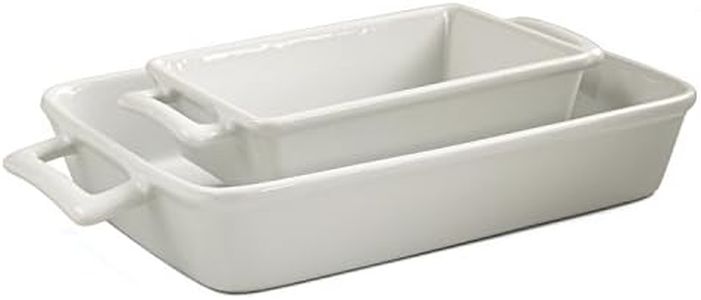 HIC Harold Import Co White Porcelain 2 Piece Lasagna Pan Set