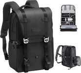 K&F Concept® Contrasting Color Design 3-in-1 Camera Backpack, Fully Open + Side Open Casual Photography Bag, for 1 Camera + 4 Lenses + 15.6’’ Laptop, DSLR Backpack for Men & Women Photographers