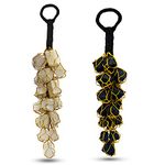 Crystu Natural Selenite with Black Tourmaline Tumble Stone Car Hanging Accessories and Door Hanging Items Reiki Healing and Crystal Healing Stones Combo Pack of 2 pc (Color : Multi)