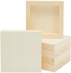 Bright Creations 6 Pack Unfinished Wood Canvas Boards for Painting, Blank Deep Cradle 5x5 Panels for Art Projects (0.85 in Thick)