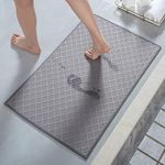 AMOAMI Ultra Thin Bathroom Rugs, Rubber Backed Bath Mats for Bathroom Non Slip, Absorbent Bathroom Mat for Floor, Shower, Sink (17"x28", Grey)