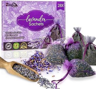 28 Packs Lavender Bags for Car Scent and Freshener - Premium Dried Flowers Sachets, Long-Lasting Fragrance, Ideal for Wardrobe, Drawers, Closets, and Cars | Natural Lavender Sachets for Home & Travel