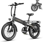 Jasion EB6 Electric Bike for Adults, Foldable 1000W Peak Motor Ebike, Aluminum 20'' Electric Bicycle Built-in 48V Removable Battery, EBS Commuter E Bikes up to 23 MPH & 45 Miles Max Range-BK