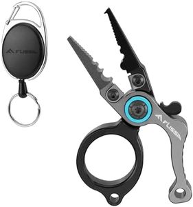 FLISSA Mini Fishing Pliers with Fly Fishing Zinger Retractor, Fish Hook Remover Tool, Split Ring Pliers for Saltwater & Freshwater, Tungsten Carbide Cutters, Fishing Gear Gift for Anglers